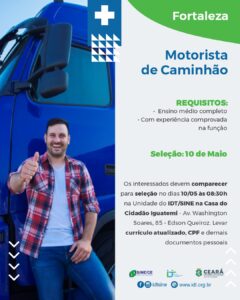 Vaga para Motorista de Caminhão