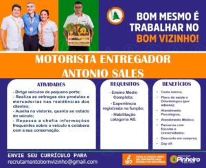 Vaga para Motorista Entregador