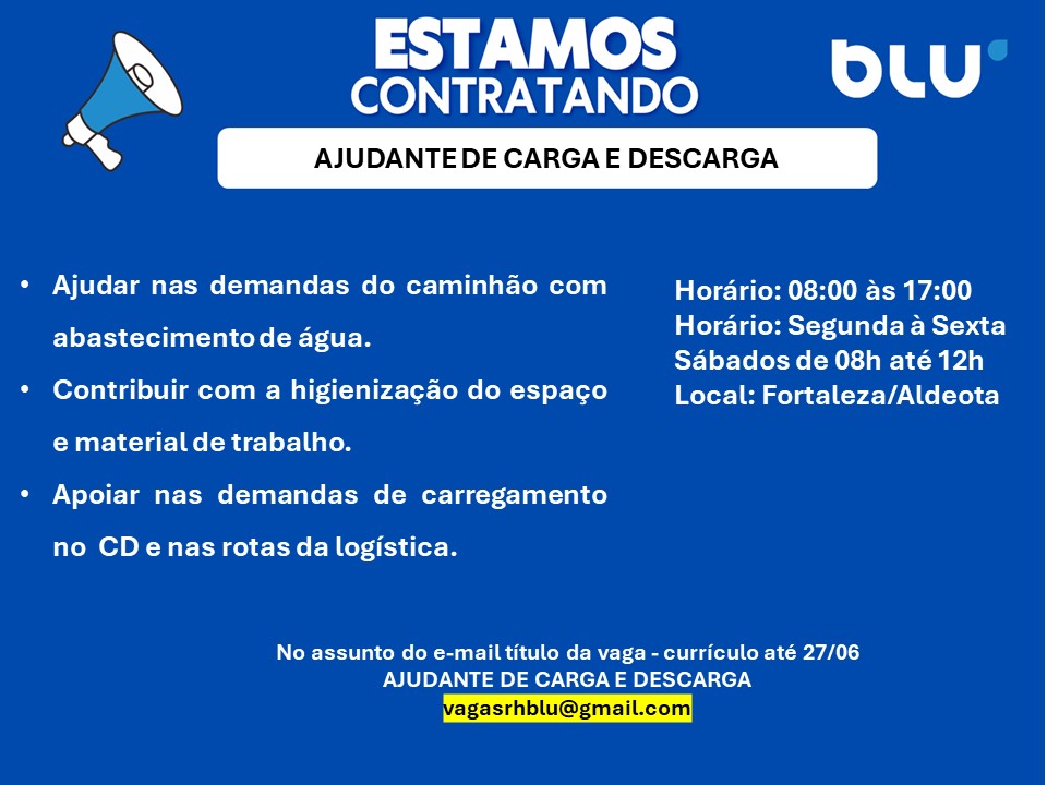 Vaga para Ajudante de Carga