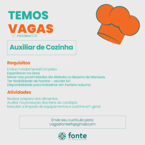 Vaga para Auxiliar de Cozinha