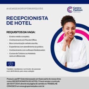 Vaga para Recepcionista