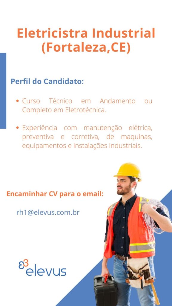 Vaga para Eletricista Industrial