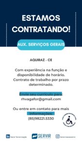 Vaga para Auxiliar de Serviços Gerais