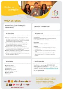 Vaga de Estagiário de Operações Industriais