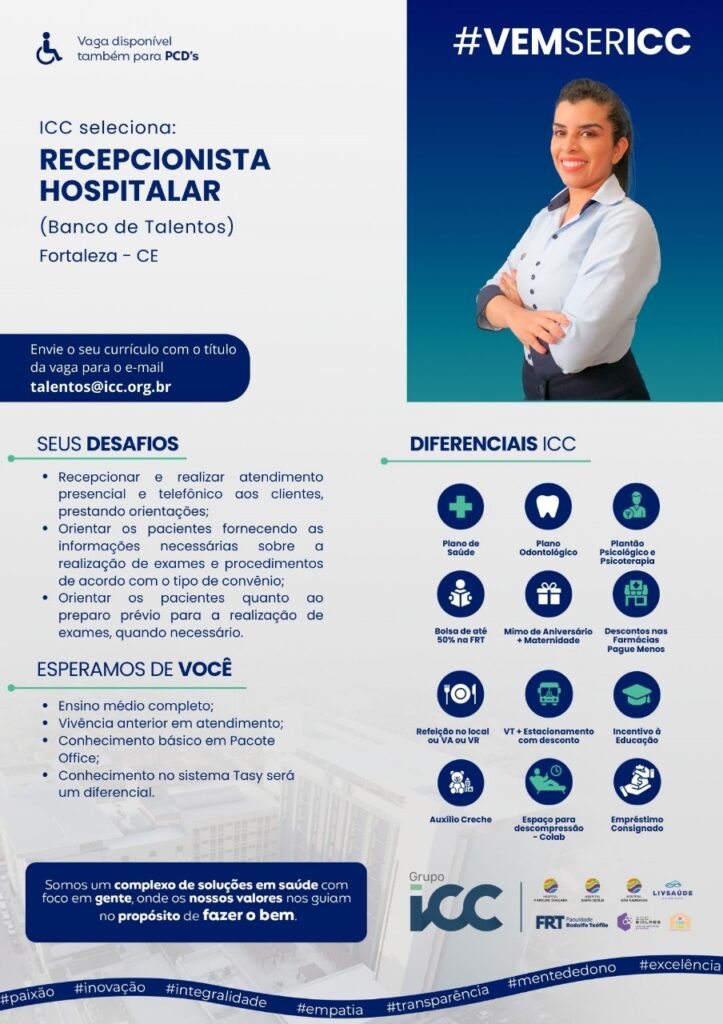 Vaga para Recepcionista