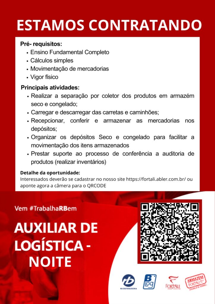 Vaga para Auxiliar de Logística 