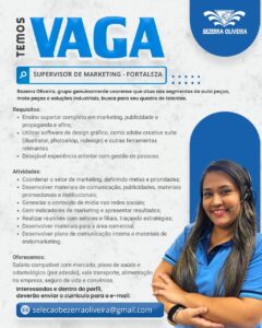 Vaga para Supervisor de Marketing