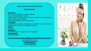 Vaga para Recepcionista