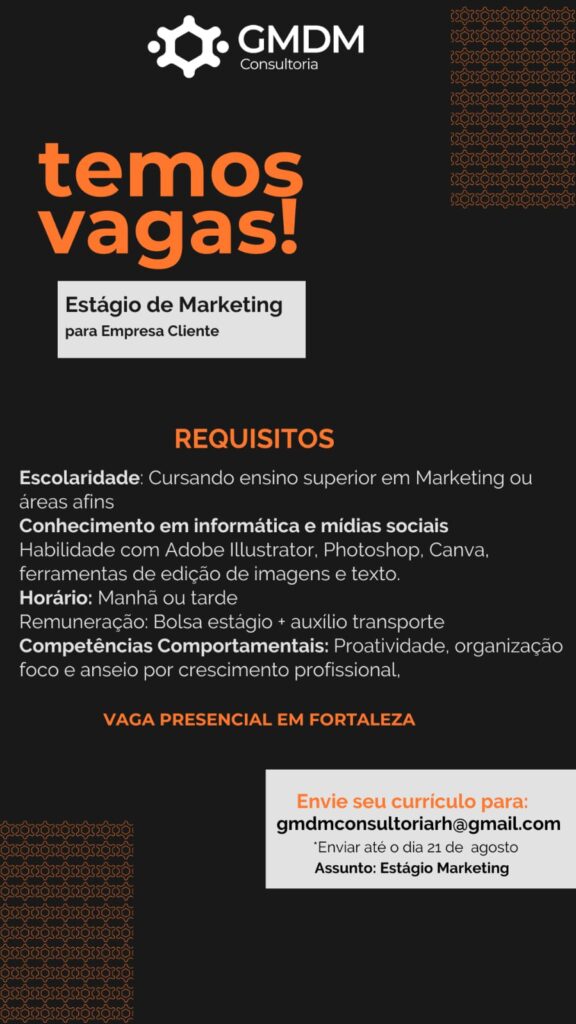 Vaga de Estágio em Marketing