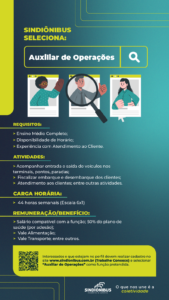 Vaga para Auxiliar de Operações