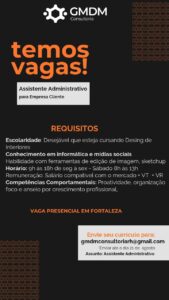 Vaga para Assistente Administrativo