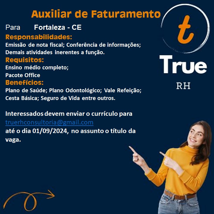 Vaga para Auxiliar de Faturamento