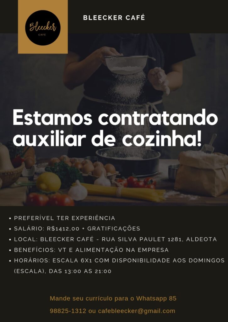 Vaga para Auxiliar de Cozinha