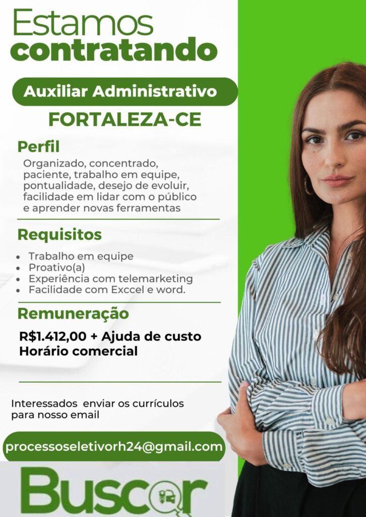 Vaga para Auxiliar Administrativo 