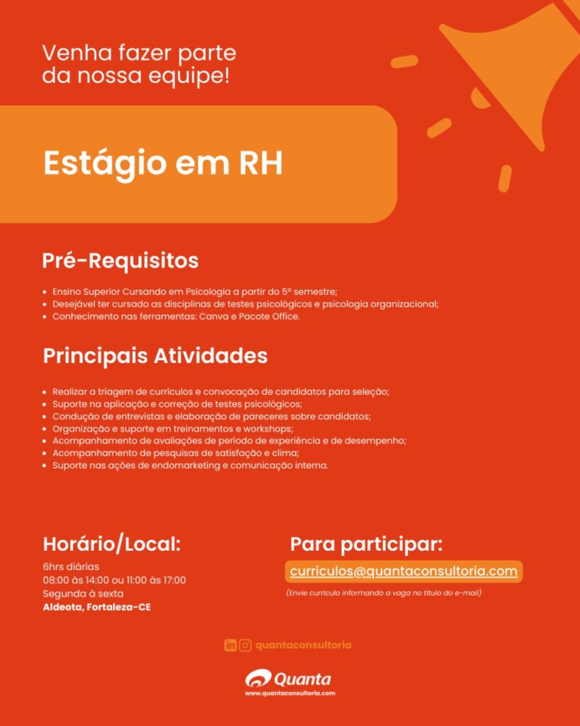 Vaga de Estágio em RH