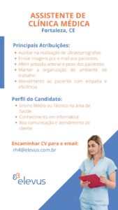 Vaga para Assistente de Clinica Medica