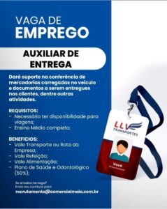 Vaga para Auxiliar de Entrega