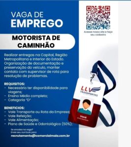 Vaga para Motorista de Caminhão