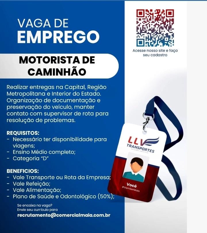 Vaga para Motorista de Caminhão 