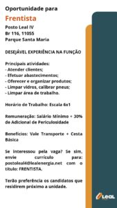 Vaga para Frentista