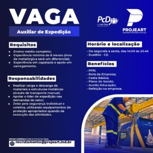 Vaga para Auxiliar de Expedição