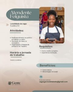 Vaga para Atendente Folguista