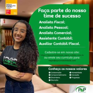 Diversas vagas para área Fiscal e Contábil