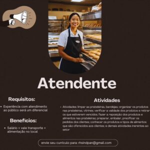 Vaga para Atendente e Operador de caixa