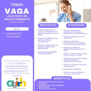 Vaga para Assistente de Relacionamento