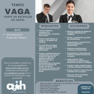 Vaga para Chefe de Recepção de Hotel