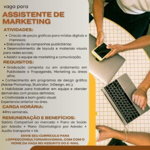 Vaga para Assistente de Marketing