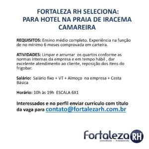 Vaga para Camareira