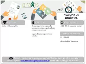 Vaga para Auxiliar de Logística